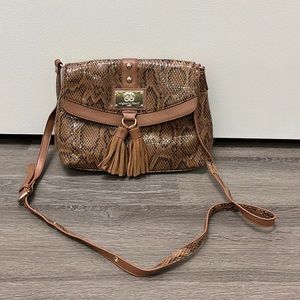 Original by Sharif 1827 Womens crossbody purse genuine leather snakeskin footed